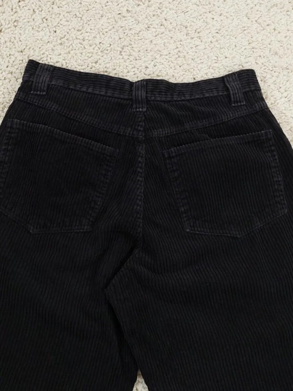 Vintage Anchor Blue Baggy Black Corduroy Y2k Skater Pants Faded Grunge. Sz 30x30